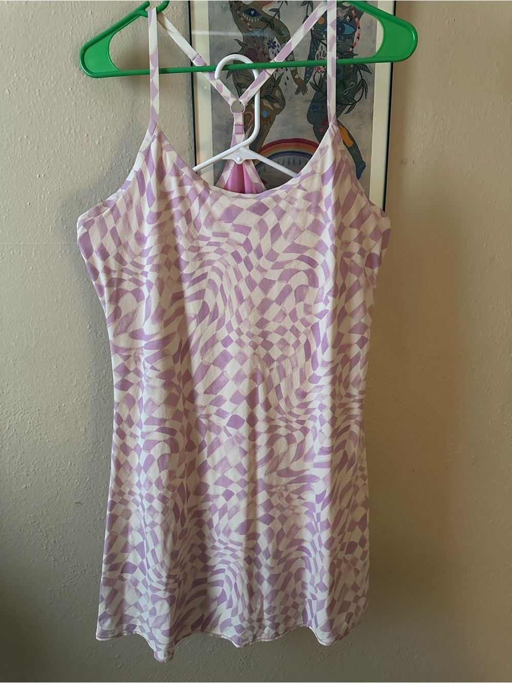 Outdoor Voices Wavy Checkered Pattern Activewear Dress